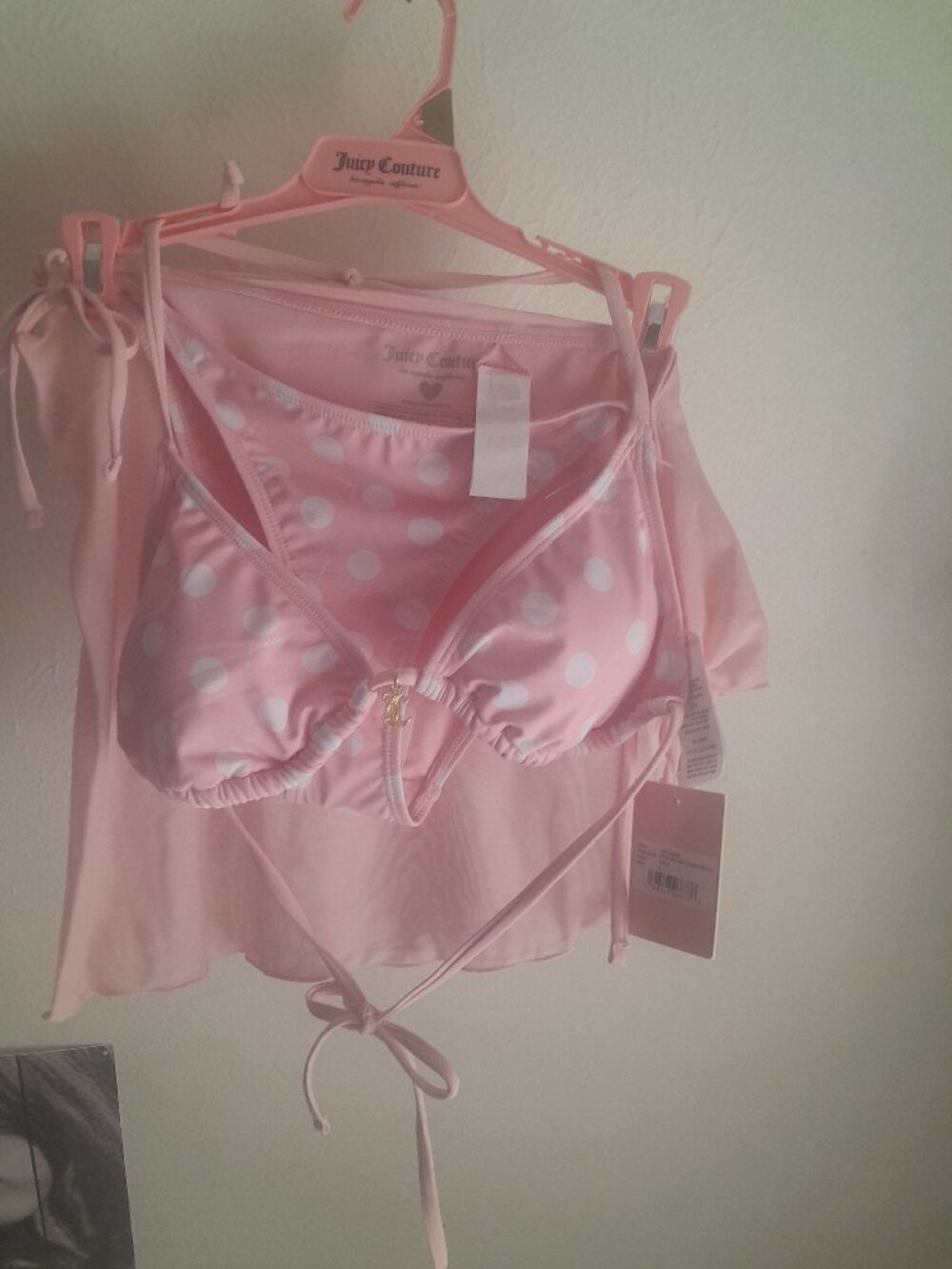Juicy Couture pink polka dot bikini